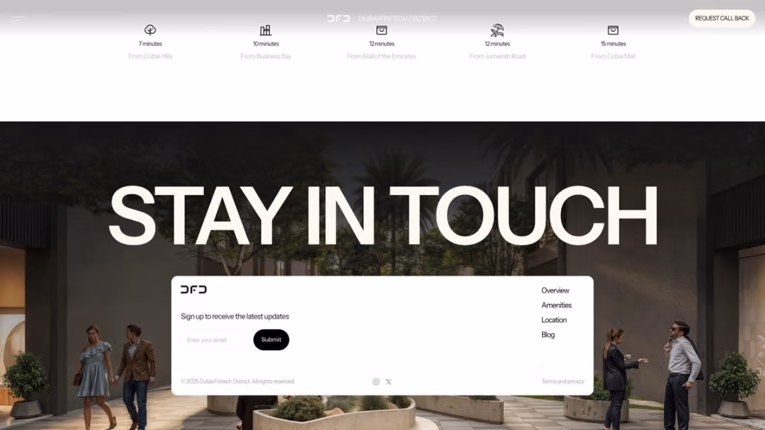 Dubai Fintech District website, desktop screen 6