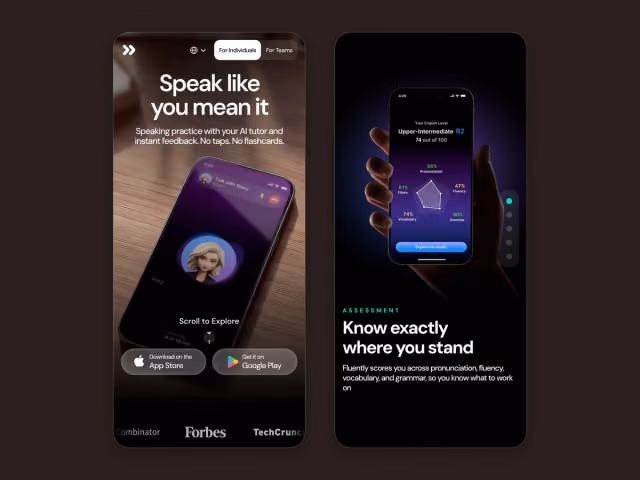 Fluently website, mobile screen 8
