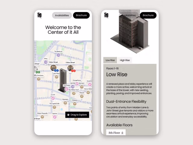 59 Maiden Lane website, mobile screen 8