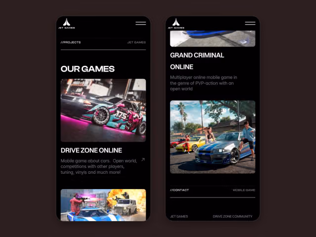 Jet Games website, mobile screen 8