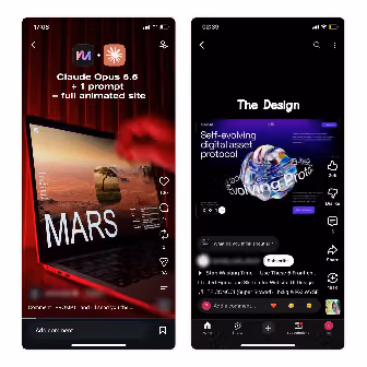 Instagram reels claiming AI-built websites