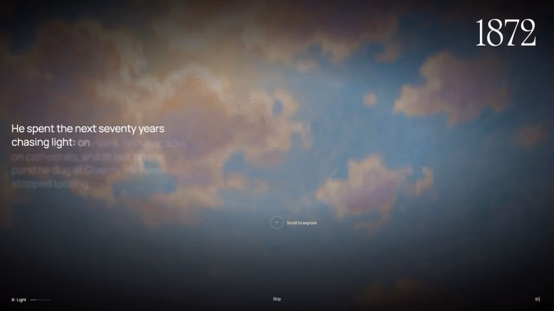Monet 100 website, desktop screen 4