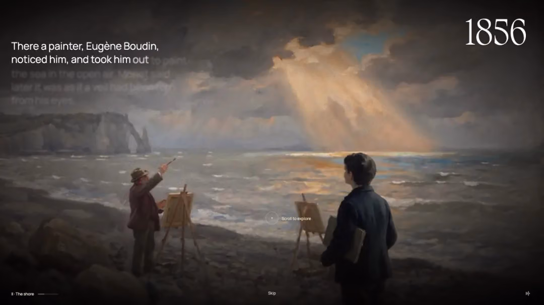 Monet 100 website, desktop screen 3