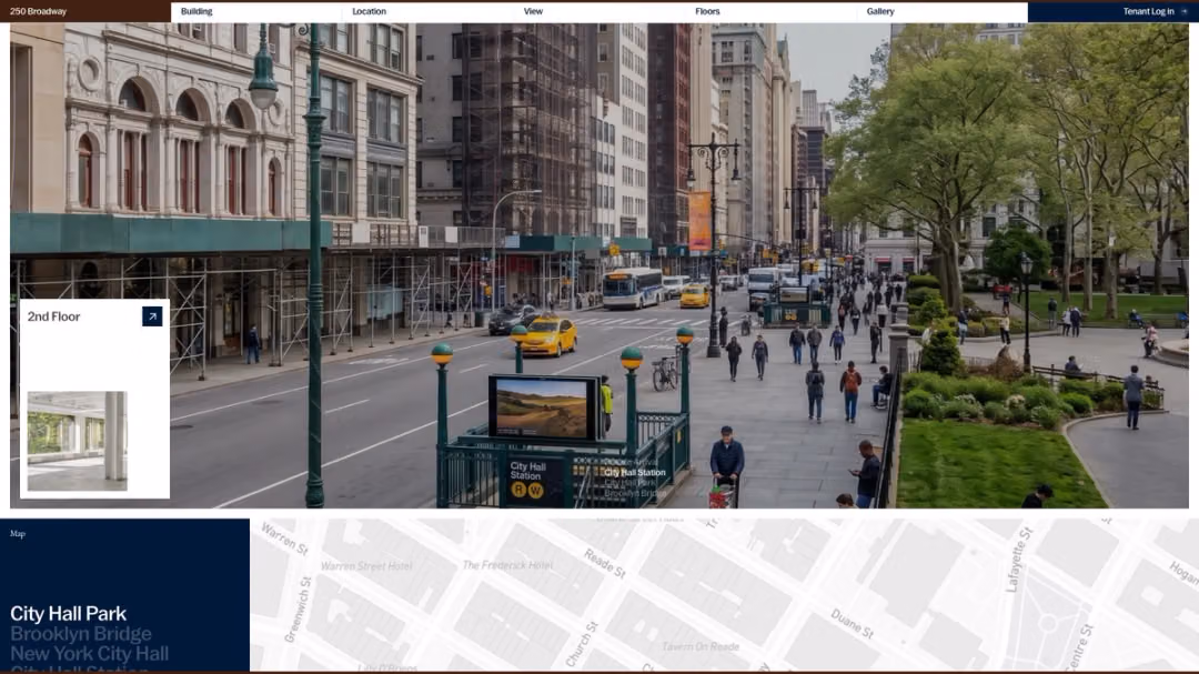 250 Broadway website, desktop screen 3