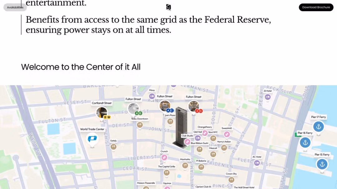 59 Maiden Lane website, desktop screen 4