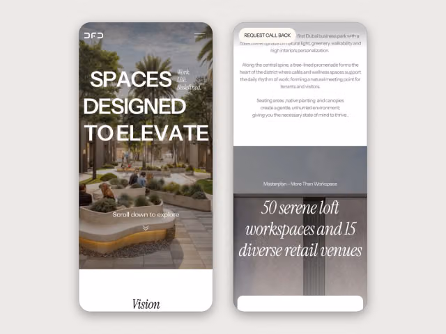 Dubai Fintech District website, mobile screen 7