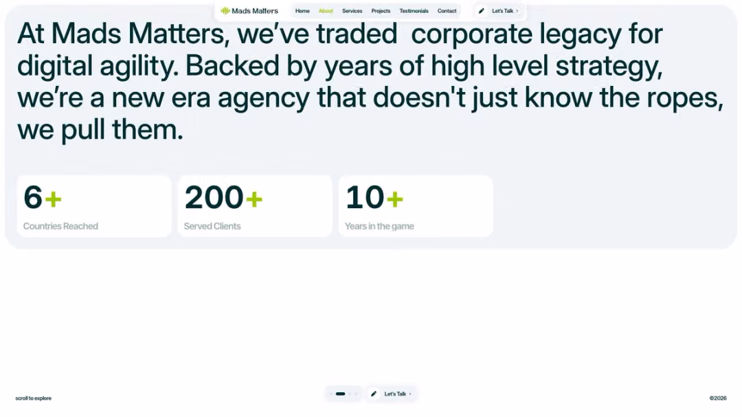 Mads Matters website, desktop screen 2