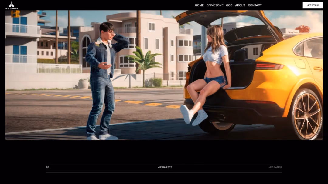 Jet Games website, desktop screen 3
