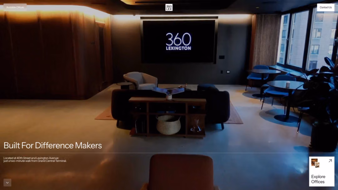 360 Lexington Avenue website, desktop screen 1