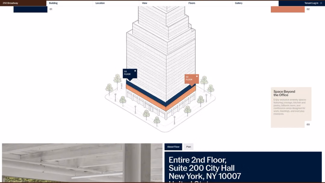 250 Broadway website, desktop screen 4