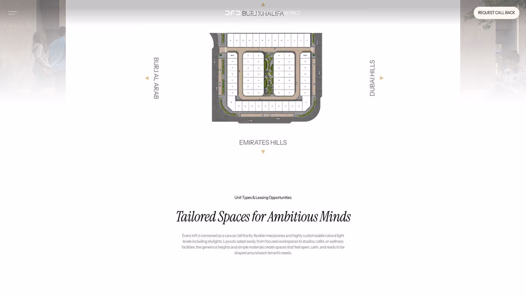 Dubai Fintech District website, desktop screen 2